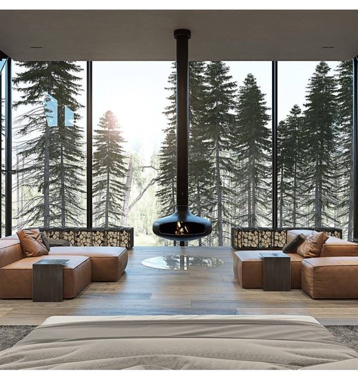 Villa Decorative Suspended Fireplace
