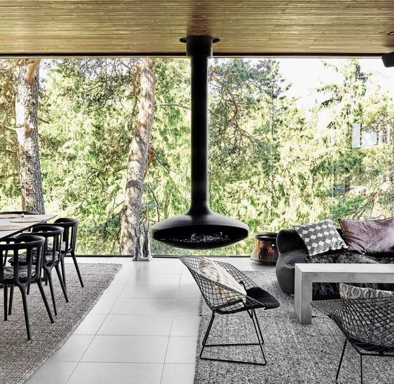 Villa Decorative Suspended Fireplace