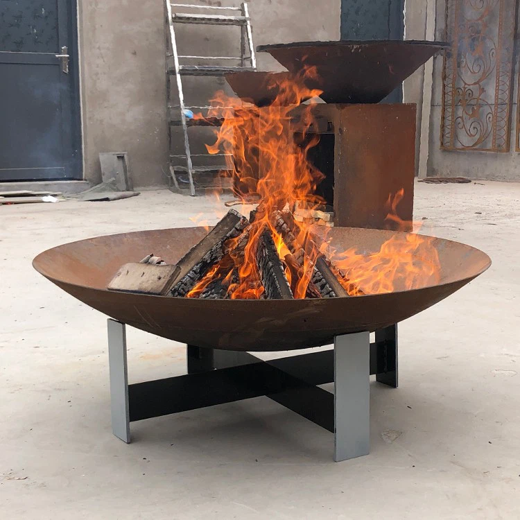 Corten Steel Wood-Burning Fire Bowl