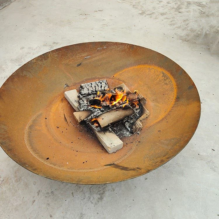 Corten Steel Wood-Burning Fire Bowl