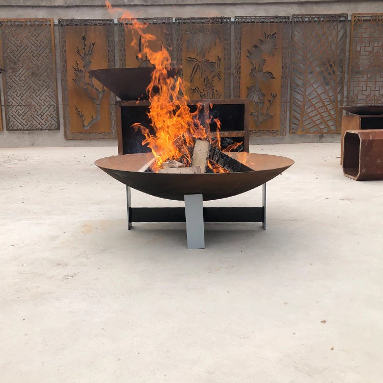 Corten Steel Wood-Burning Fire Bowl