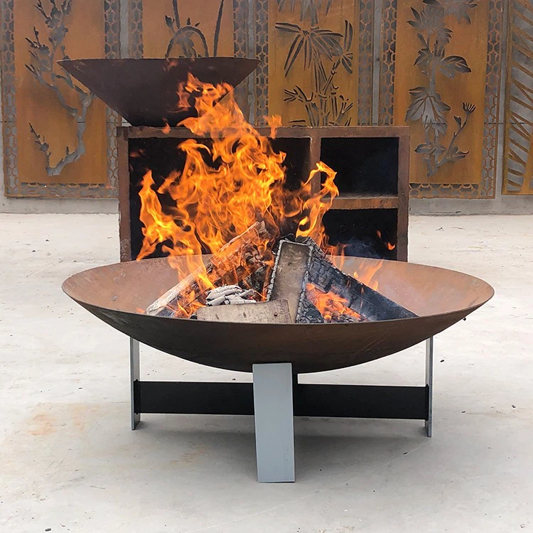 Corten Steel Wood-Burning Fire Bowl