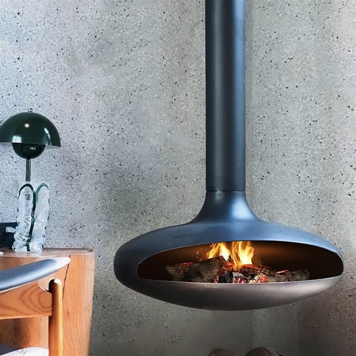 Suspended Wood Burning Fireplace